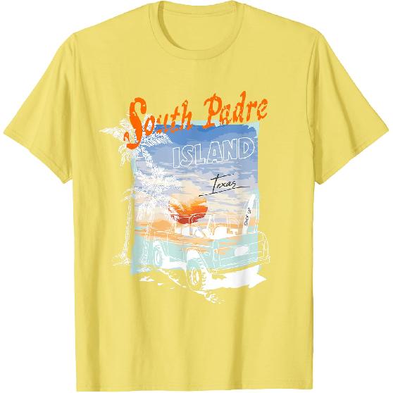 South Padre Island Texas Summer Vibe Sunset Palm Tree T-Shirt
