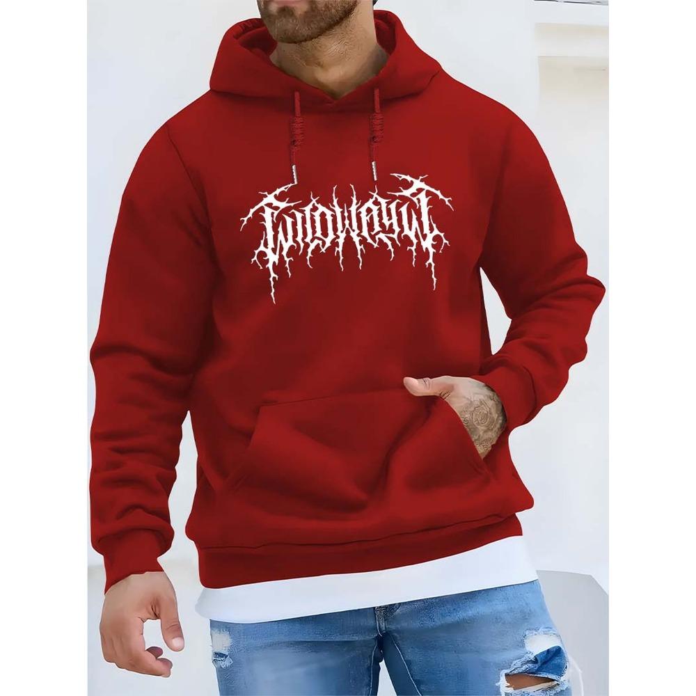Men's Hooded Sweatshirt with Loose Winter Warmth, Kangaroo Pocket, Long Sleeved Casual Sportswear, Suitable for Cold Weather