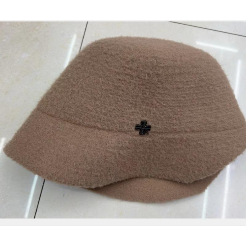 

Шляпа женская осенне-зимняя универсальная шапка-тазик теплая шапка знаменитости шерстяные однотонные шляпы рыбака One size хаки