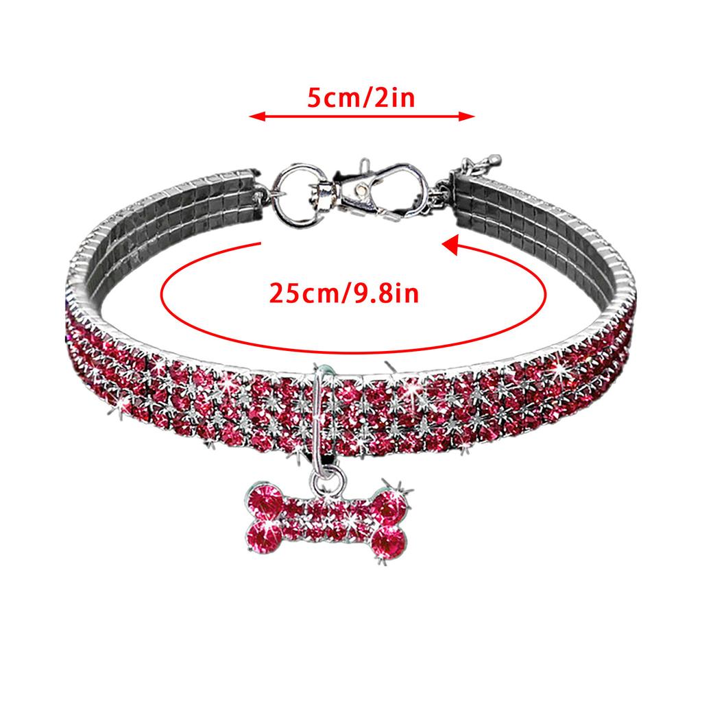Pet Dog Bling Rhinestone Necklace Collar Fancy Necklace For Puppy Dog Collars