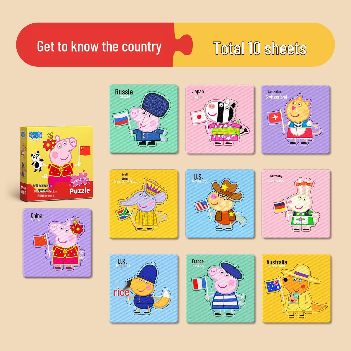 Peppa Pig Jigsaw Puzzle for Kids: Beginner 0-6 Years Educational Toy for Early Learning