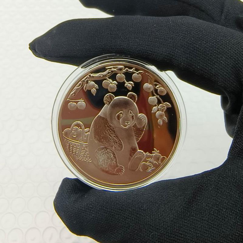 Panda Coins, Gold-plated and Silver Plated, Commemorative Medals, Metal Crafts, Panda Commemorative Medals, Small Gifts