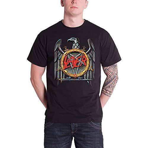AWDIP Men s Slayer Silver Eagle T Shirt, Black, L UK 2XL