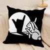 Funny Rabbit Hand Cushion Cover Short Plush Doublesided Print Square Throw Pillow Covers Sofa Home Cushion Decor