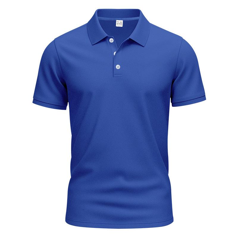 Men's Simple Quick-Drying Polo POLO Shirt Golf Type Men's Gentleman Loose Breathable Lapel Short Sleeves