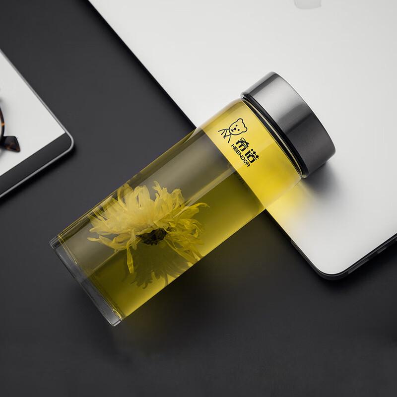 Zhi Shi Transparent Glass Water Bottle with Lid