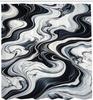 Black And White Shower Curtain, Abstract Waves Of Marble Print Blending Look Stone Details, Cloth Fabric Bathroom Deco