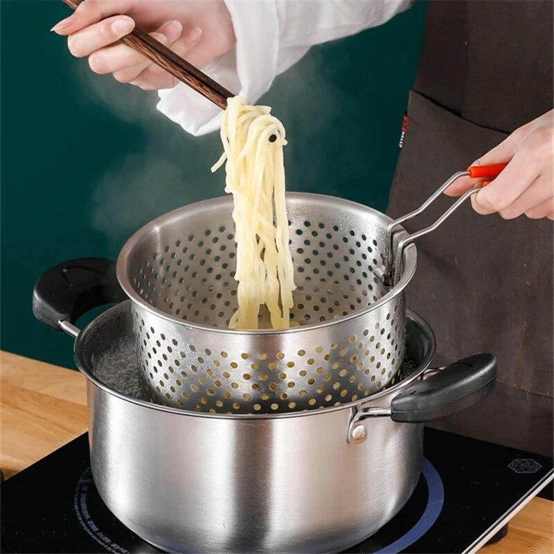 18/20 cm Pommes Frites Korb Ölfilter Edelstahl Reis Dampfer Gemüse Obst Abflusskörbe Sieb Küche Kochutensilien