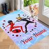 Custom Name Miraculous Ladybug Crystal Velvet Floor Rug Personalized Text Soft Carpet Home Decor