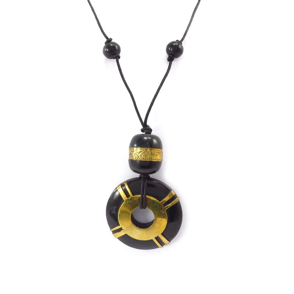 Les Trésors De Lily [K2819] - Collier 'Kilimanjaro' noir doré