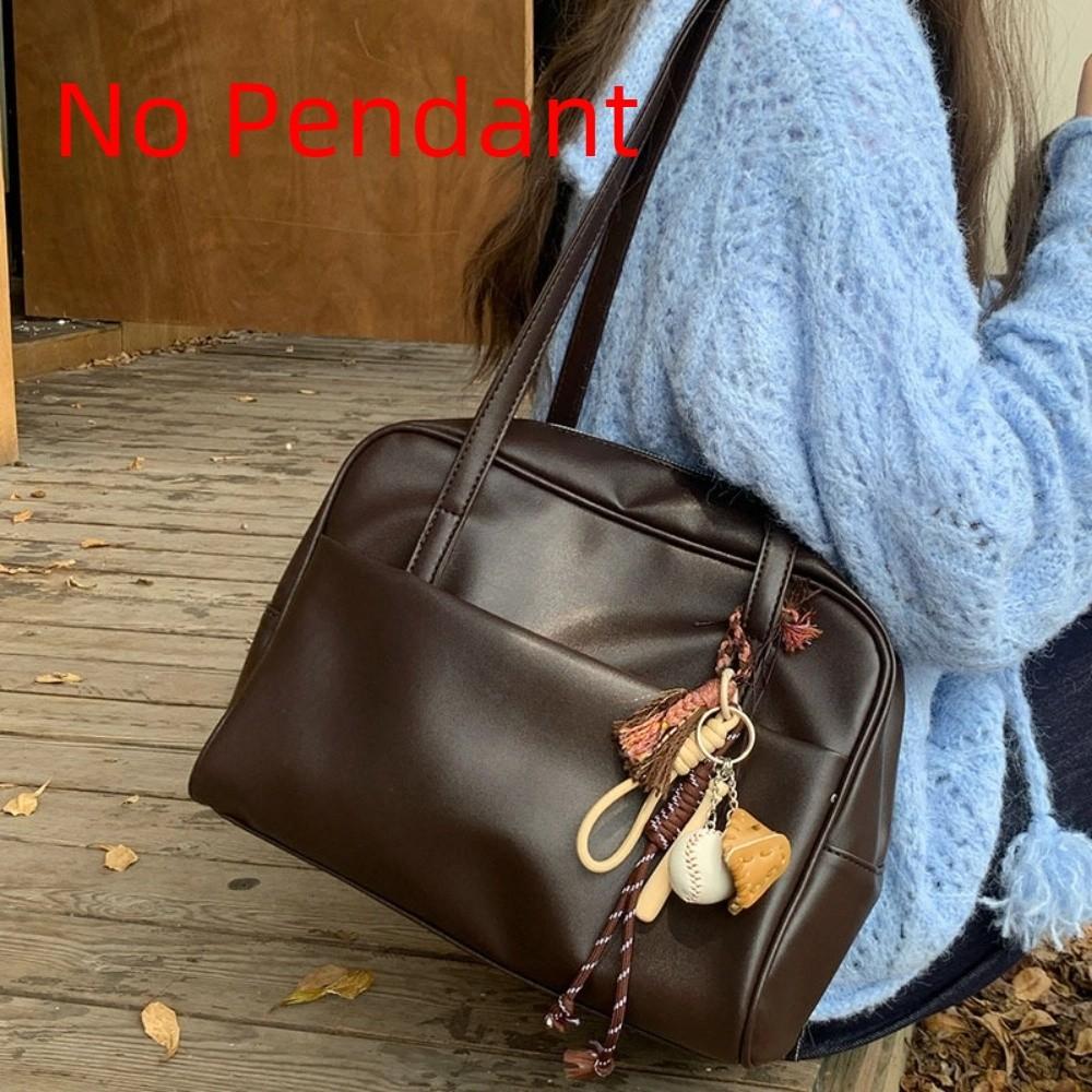 Elegant Bowling Bag Large Capacity Women Handbags Fashion Boston Shoulder Bag  Girls кофейный