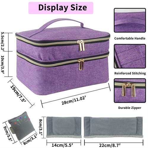 Double Layer Sewing Kit Supplies Storage Organizer for Needles Scissors Measuring Tape Thread ToolsSewing Accessories Organizer