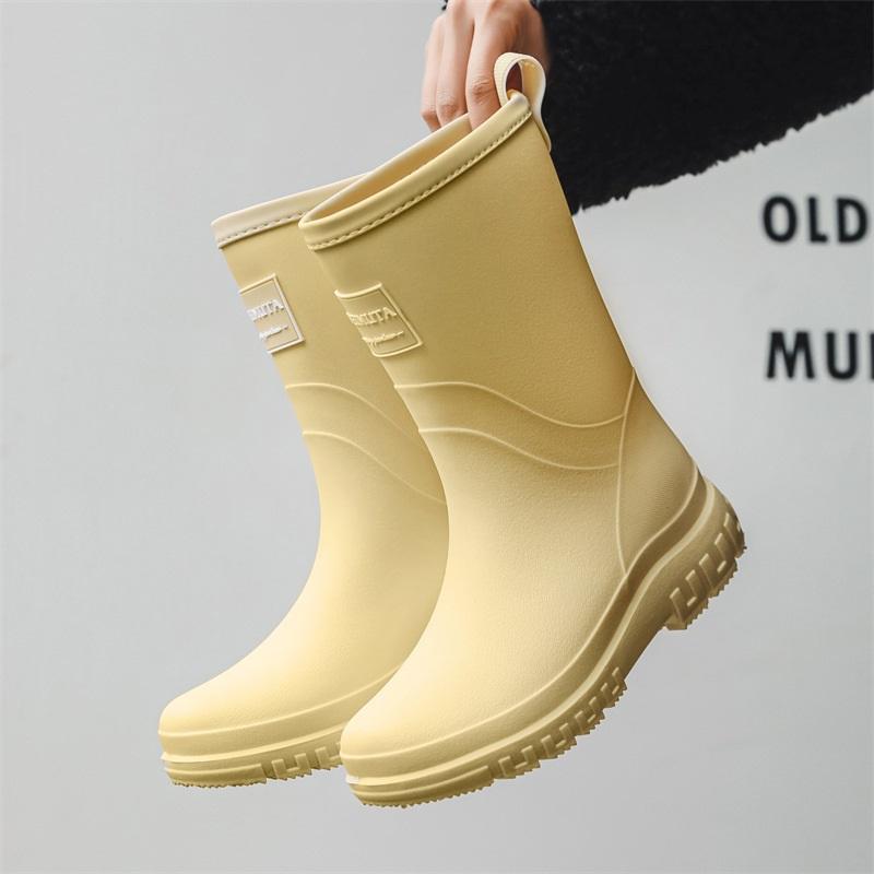 Женские модные водонепроницаемые и противоскользящие полусапоги и резиновые сапоги 36