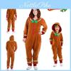 Weihnachtsparty Kapuzen-Jumpsuits für Kinder Erwachsene Lebkuchenmann Cosplay Kostüm