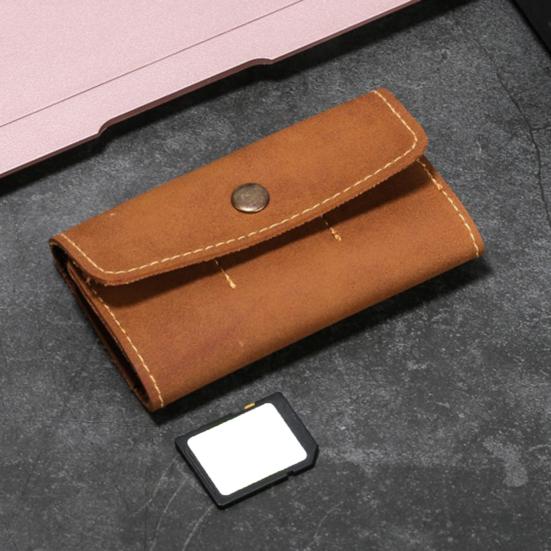 Guitar Pick Holder Storage Bag with 6 Slots Large Capacity Portable Multipurpose Guitar Pick Case SD Card Organizer