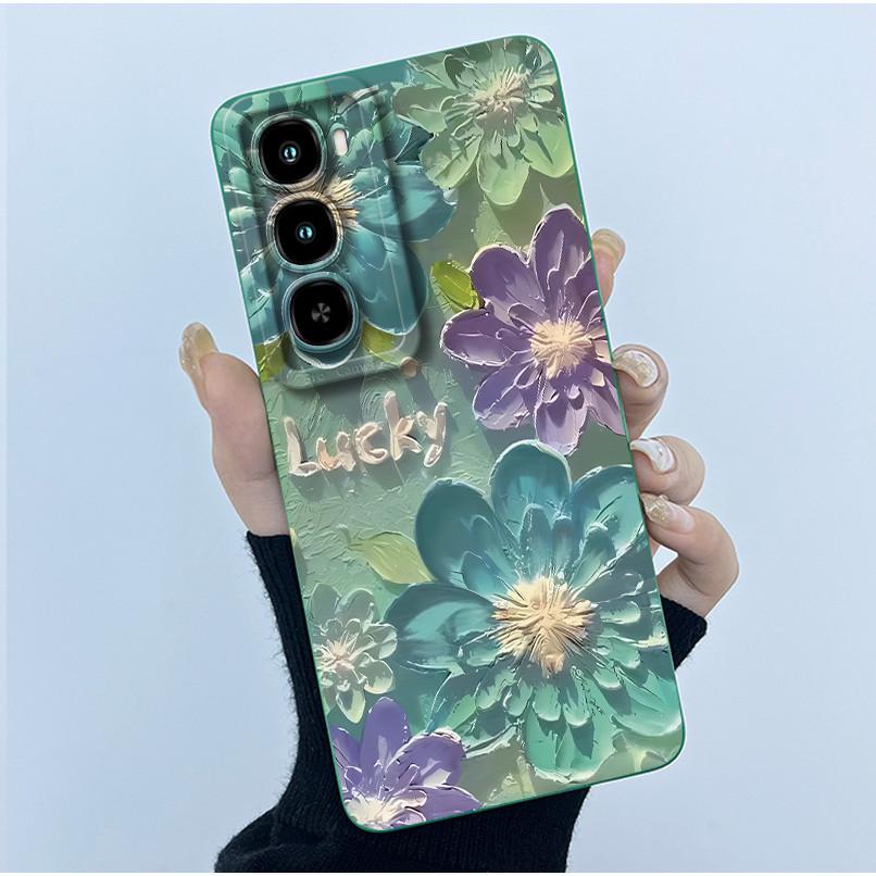 For itel City 100 Phone Case Fashion Simplicity Oil Painting Floral Soft Liquid Silicone Shell For itel City100 Back Cover Funda