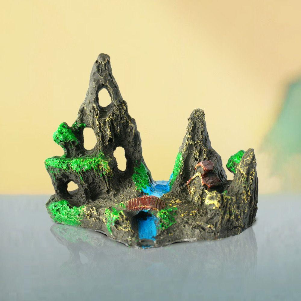 Unique Aquarium Rockery Figurines Resin Craft Simulation Stone Statue  Fish Tank Landscape Decor