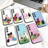 T-Tiny Cute B-BarbapapaS Phone Case For Samsung Galaxy A73,A72,A71,A70,A53,A52,A51,Others Soft Black Shell