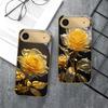 Elegant golden rose For IPhone 17Pro Max 16 17 Pro 15 Pro 14 13 Plus 12 Mini 11Pro Max XR 16E 17 Air Golden glass phone case