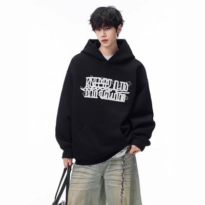 Wool Letter Hooded Sweater Boys Winter New Joker Casual Hooded Hooded Coat