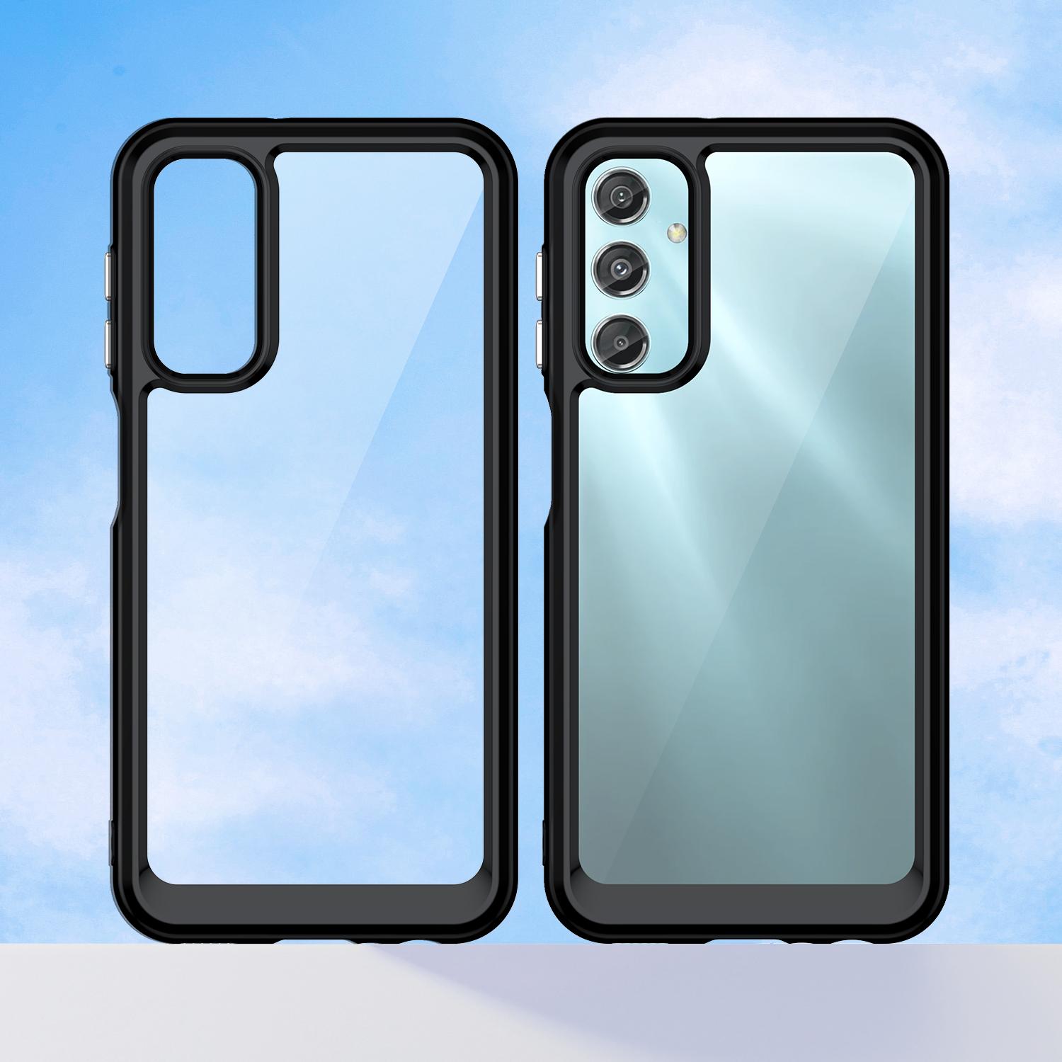 

For Samsung Galaxy A25 5G (Global) (161.0 x 76.5 x 8.3mm) Case TPU+Acrylic Shockproof Smart Phone Cover Transparent Grey
