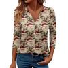 Women's Casual Fashionable Sexy Comfortable V-Neck Christmas Three-Quarter Sleeve Top