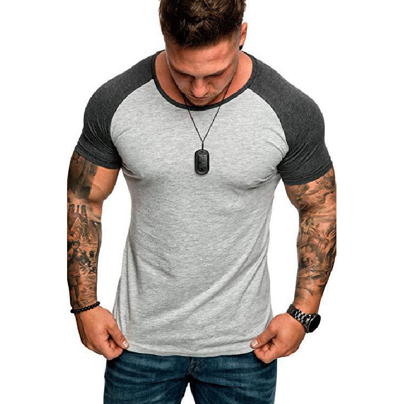 Men'S Sports Work Base Daily Wear T-Shirt Summer Men'S Solid Color Slim Fit Casual T-Shirt Short Sleeved Top