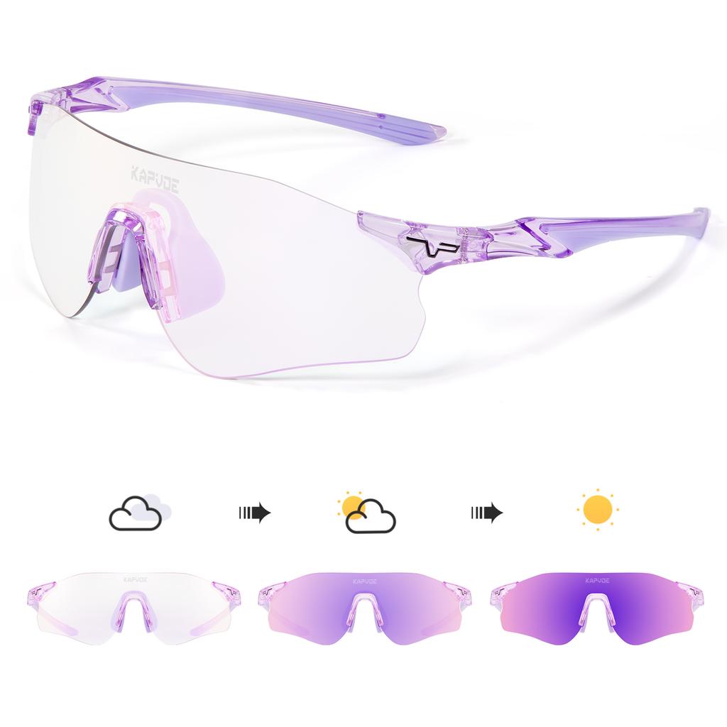 Pochromic Running Glasses Lightweight Cycling Sunglasses Camping Golf MTB Bike Night Equipment Outdoor Sports Eyewear