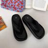 Popular Internet celebrities white thick bottom heightening flip-flops women's summer wear 2025 new high-end French sandals
