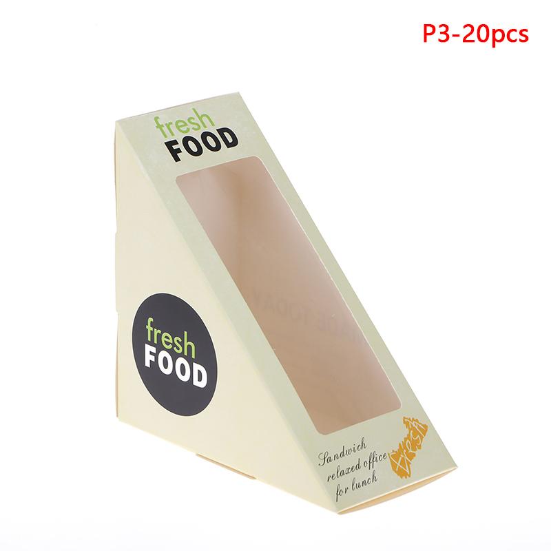 20 Stück Sandwich-Verpackungsbox Toast Backen Gebäck Verpackung Sandwich-Geschenkpapier-Boxen Papier Gebäck Brotbehälter