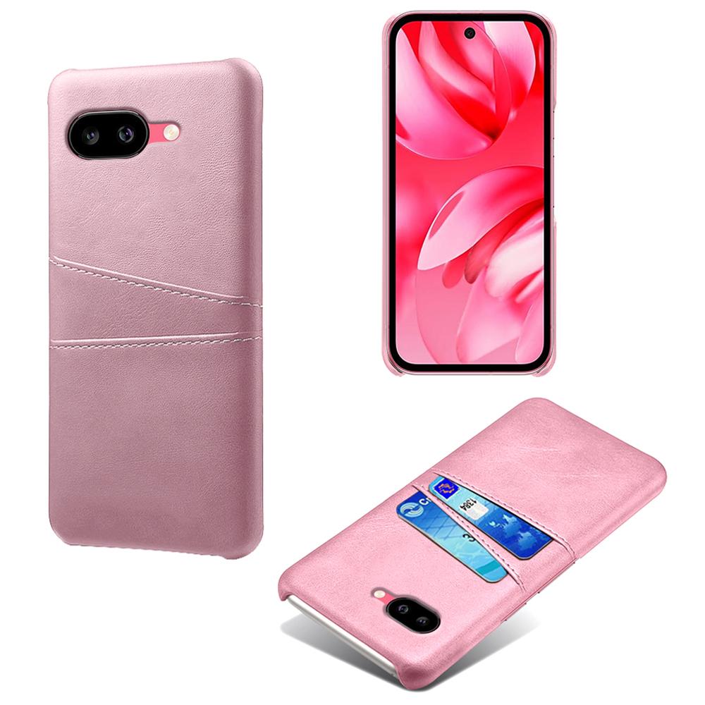 For Google Pixel 9a Case Dual Card Slots PU Leather + Hard PC Phone Cover