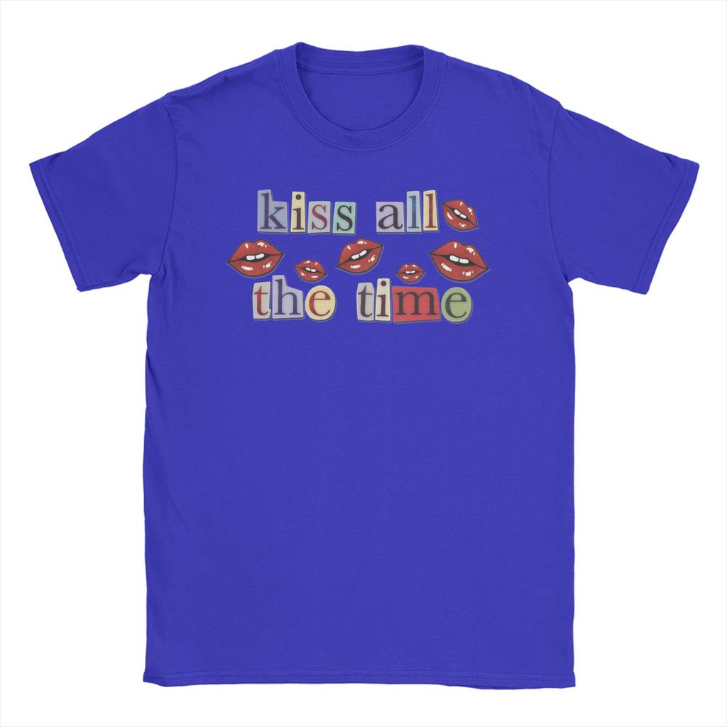 Kiss All The Time Harrys Art Sticker TShirts Unisex Women Styles Hipster 100 Cotton Tees Short Sleeve T Shirts Gift Idea Tops