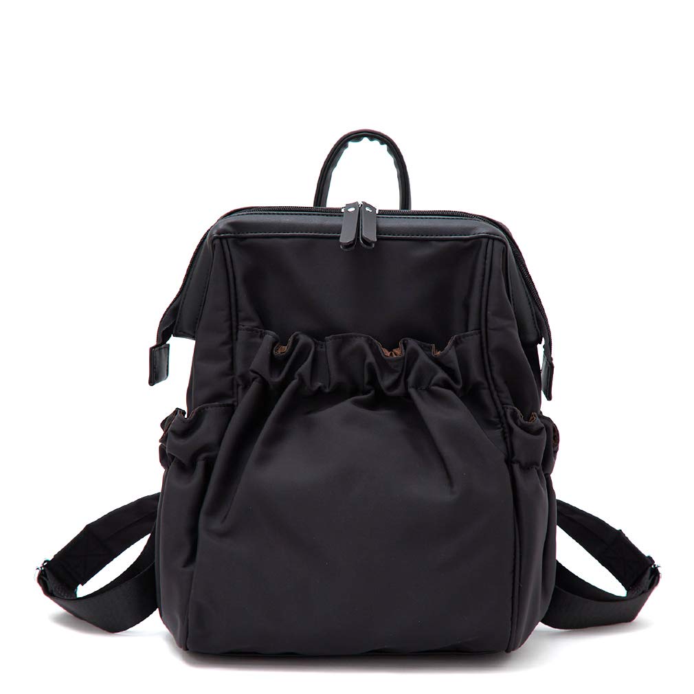 

VITAFELICE Women s Backpack with Clasp and Gathered Pockets (bsib-p1871x, Black)