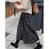 Retro Plaid Woolen A-line Skirt - Women's Petite High Waist, Slimming Hip-covering Mid-length for Autumn/Winter