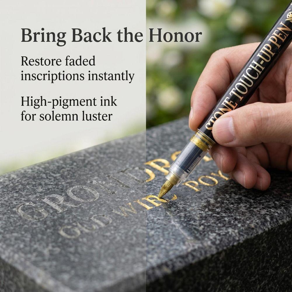 Waterproof Tombstone Touch Up Paint Pen Quick-Drying Gold Metal Marker Inscription Restoration