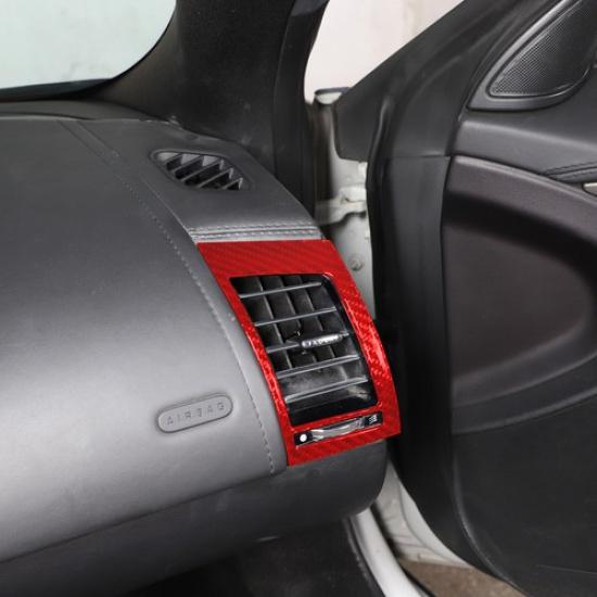 Red Carbon Fiber Side Air Vent Frame Trim Cover Sticker For Jaguar F-TYPE 13-22
