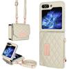 For Samsung Galaxy Z Flip7 FE 5G/Z Flip6 5G Case with Shoulder Strap PU+PC Wallet Phone Cover Built-In Back Screen Film