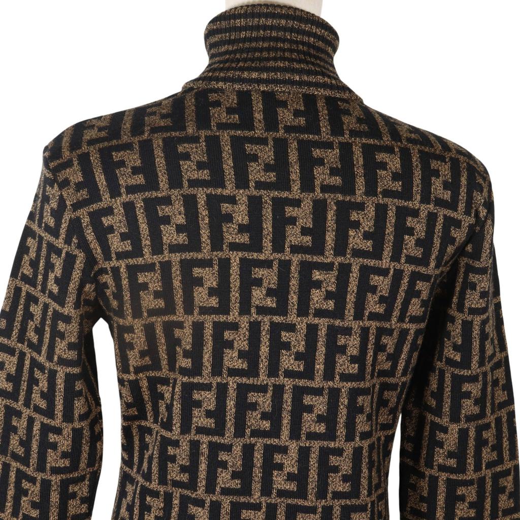 FENDI Zucca sweater turtleneck Brown wool Women Used