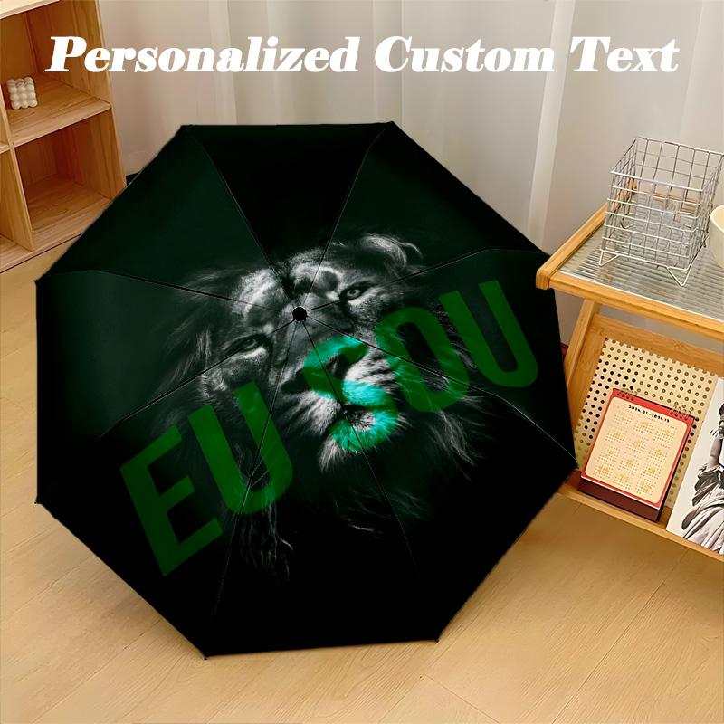 8‑Rib Automatic Umbrella, Sporting Cp Design Foldable Umbrella for Sun Rain Protection Travel