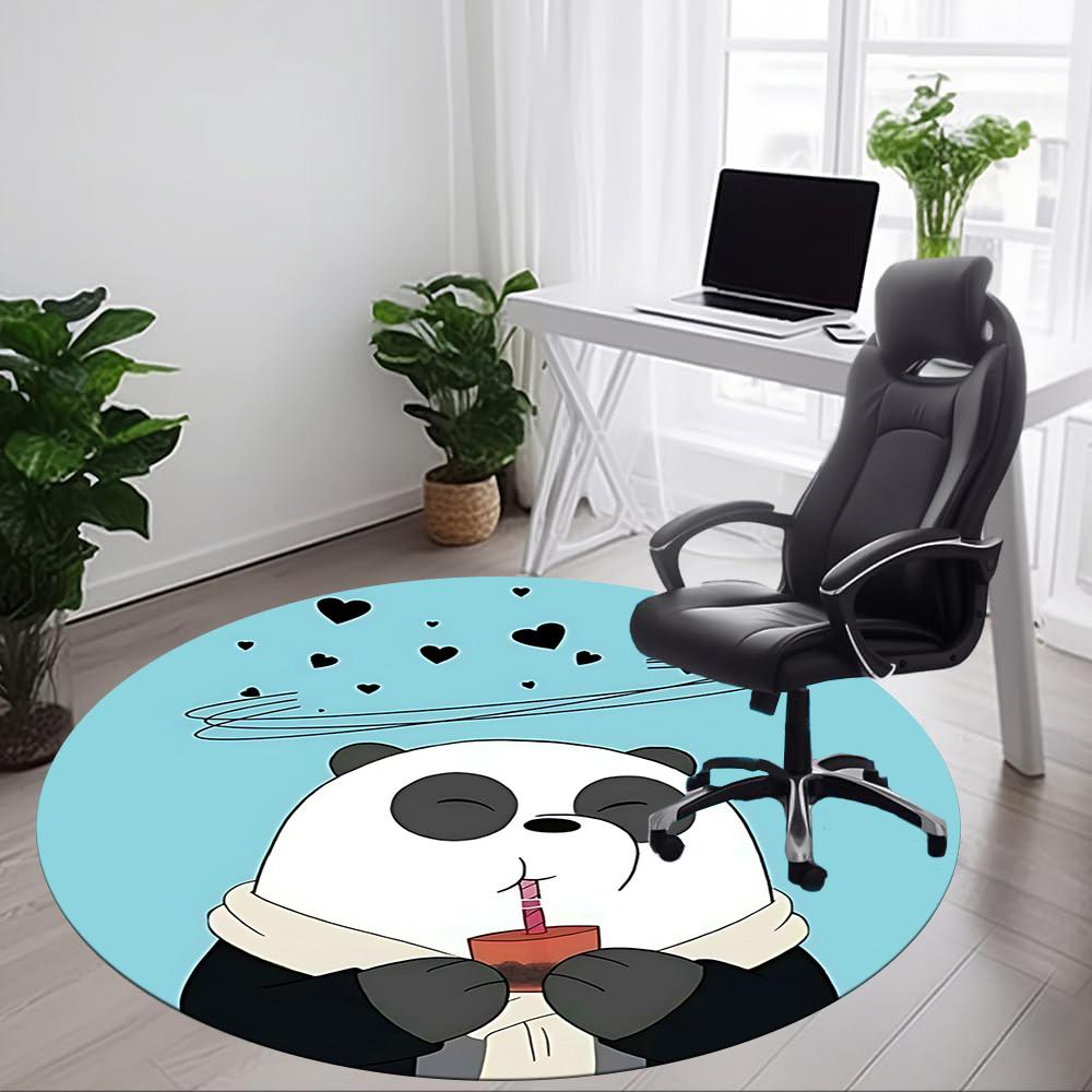1pc We Bare Bears Friends Office Round Area Rug, Under Office Chairs Bedroom Living Room Home Decor a1022175