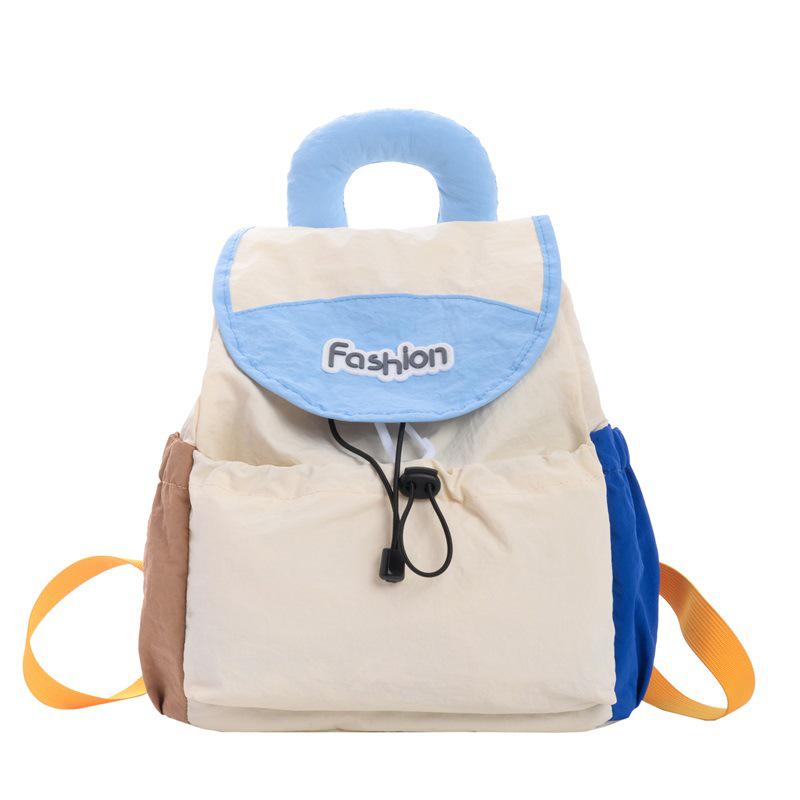 Kindergarten Color Block Backpack - Lightweight, Large Capacity for Boys and Girls