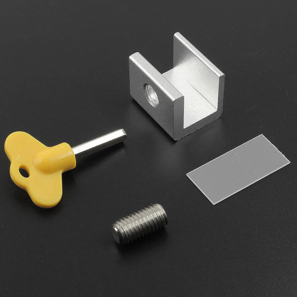 2PCS Window Lock Buckle Fixed Aluminum Alloy Screen Sliding Window Child Protection Safety Household Anti-Theft Limit Device