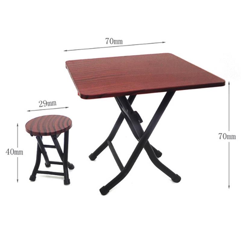 1:12 Dollhouse Mini Furniture Folding Table And Chair Set With 4 Stool Models