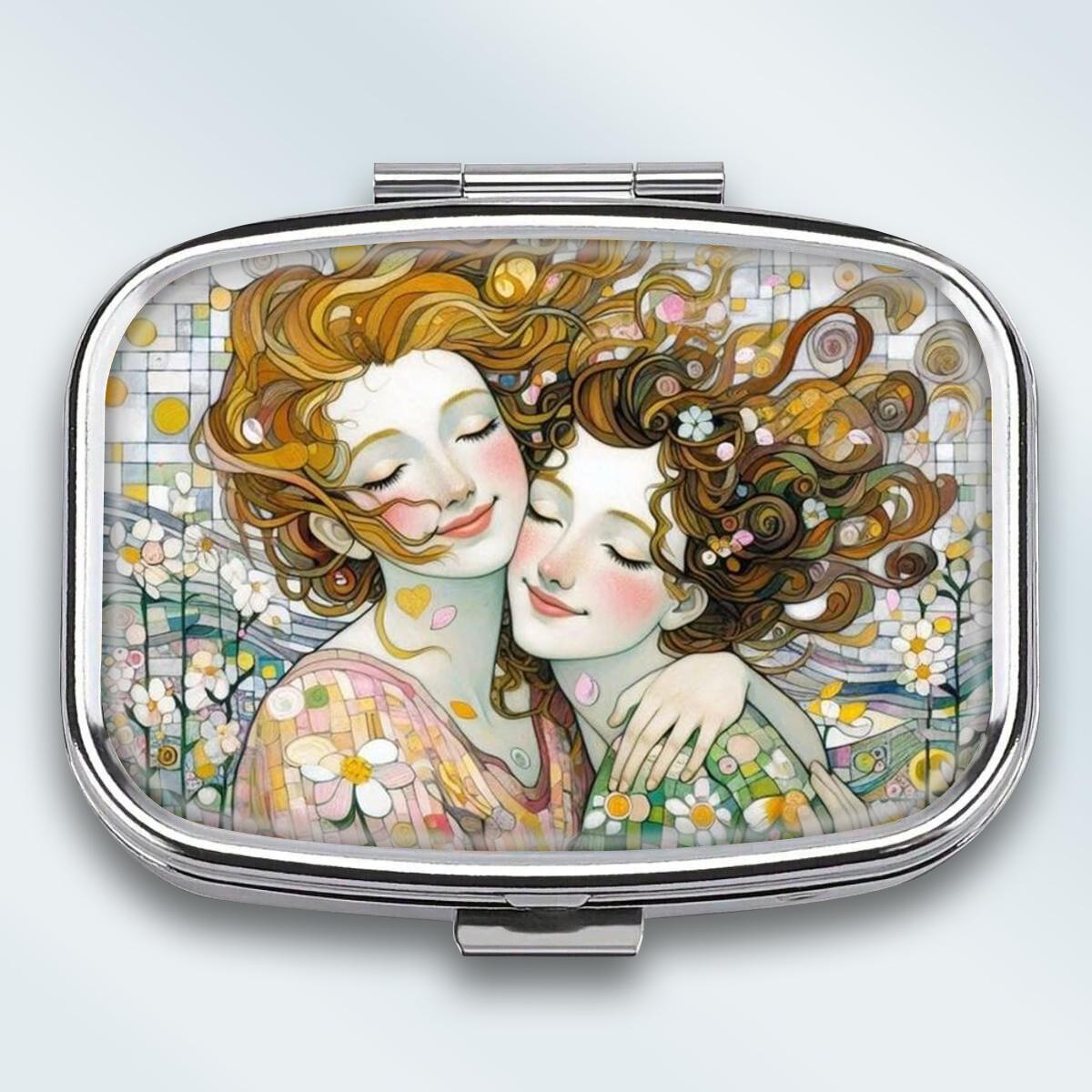 

Mini Metal Jewelry Box, 2 Grids Portable Storage Case, Travel Small Organizer for Earrings and Tiny Items