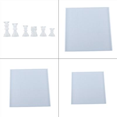 Stampo in Resina per Scacchiera Dama 3D Scacchiera Stampo Fai da Te Scacchiera Stampo in Silicone Scacchiera Stampo per Colata in Resina
