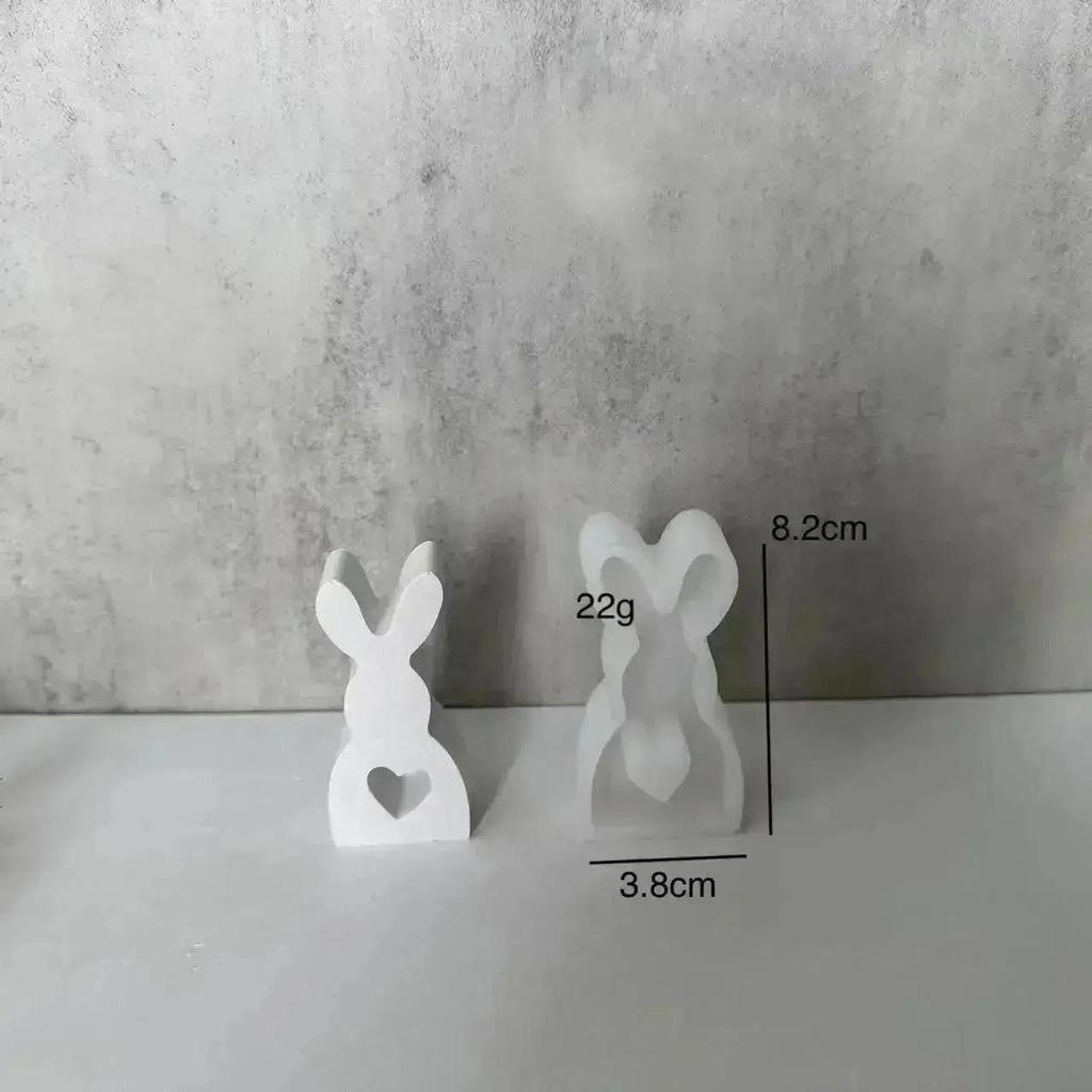 Easter Cute Rabbit Silicone Moulds Gypsum Car Mounted Incense Expanding Gypsum Decoration Mold Aromatherapy Candle Resin Molds