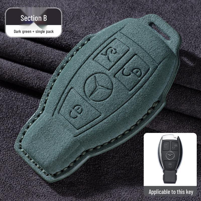 Mercedes-Benz E300L/GLC260/E260L Key Cover with Full Suede and Buckle - Men's Interior Decoration