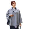 Brilliant Piece Kimono Coat, Shawl Collar Poncho Cape, Winter Herringbone Kimono Coat, Cold Weather Haori, Gray