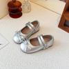 Sweet Flat Soft Sole Low Cut Mary Jane Leather Shoes For Little Girls