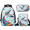 New Student Backpack Set 3-Piece with Pencil Case and Crossbody Bag, Large Capacity Casual Kids Portable Bag